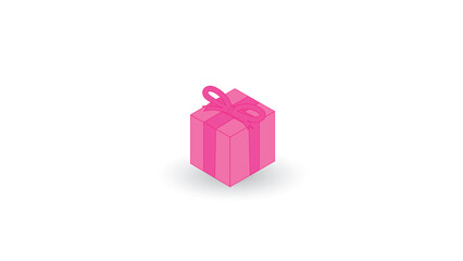 icon pink box gift cute cartoon, suitable for coloring book