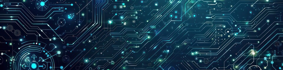 electrical engineering abstract banner design with dark blue background