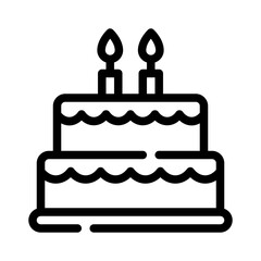 birthday cake line icon