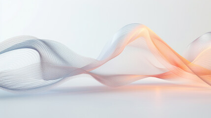 A luminous and airy wave with subtle gradients, isolated on a pristine white backdrop.