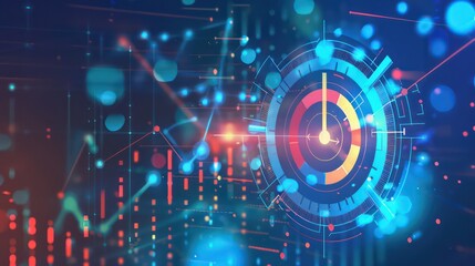business targeting goals abstract background with dynamic colorful graphic elements