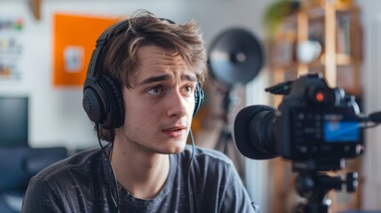 Young Vlogger Recording a Video