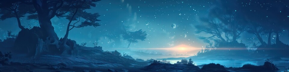 abstract landscape fantasy banner background