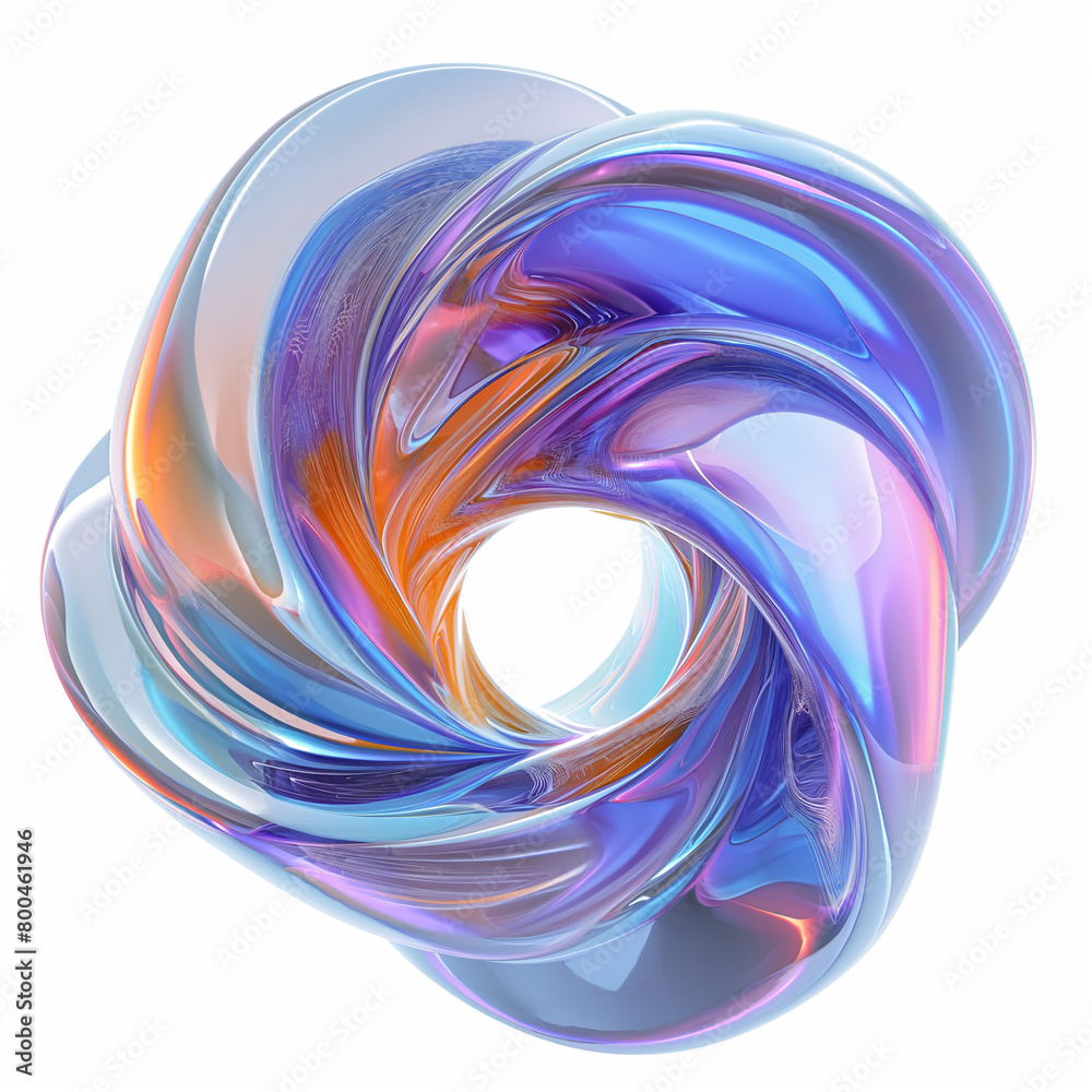 Poster fluid round 3d shape of liquid splash of holographic glass in motion. iridescent liquid sphere.