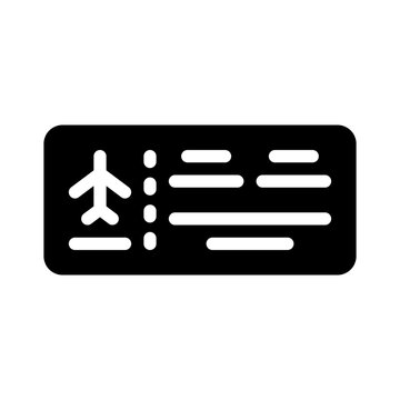 boarding pass glyph icon