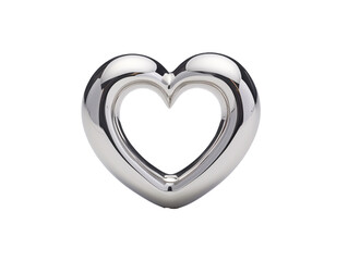 a silver heart shaped object