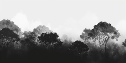 Fototapeta premium Trees in Fog