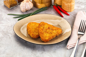 Fried potato hash brown snack