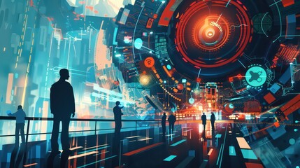 it service management abstract background