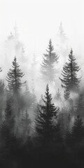Foggy Forest With Abundant Trees