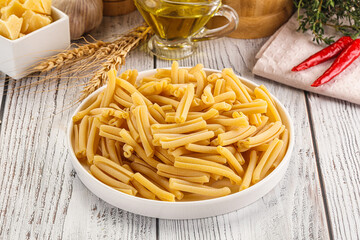Raw dry Italian pasta - casarecce