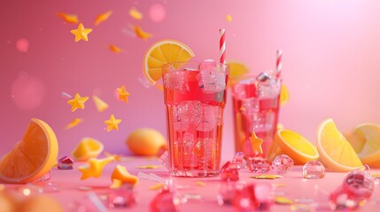 3D illustration or render of a party drink.
