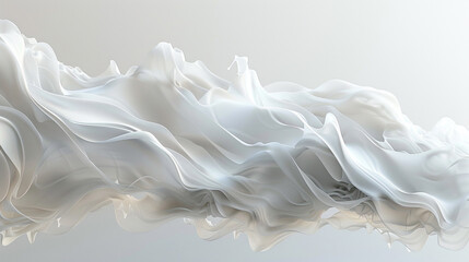 A harmonious and tranquil wave with fluid shapes, delicately crafted on a smooth white background.