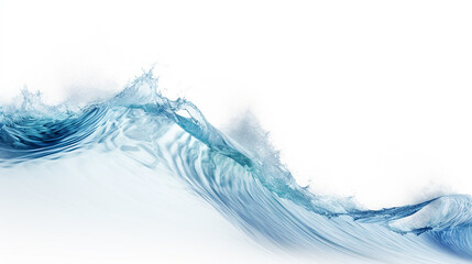 A gracefully arcing wave with a seamless 3D curve isolated on solid white background.