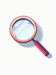 magnifying glass simple illustration isolated on a light flat background
