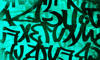 Abstract graffiti art mural art background. Blue tosca black street art graffiti urban.