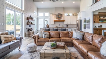 modern home space interior design with some rustic elements