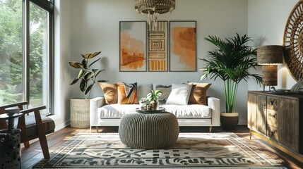 modern home space interior design with some rustic elements