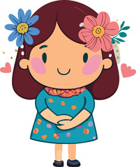 little girl with flower