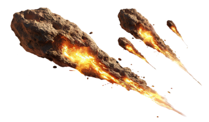 Flying  meteors cut out