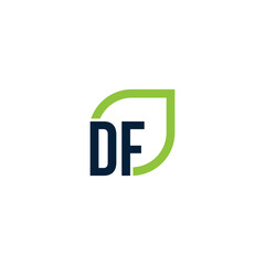 Initial DF logo grows vector, develops, natural, organic, simple, financial logo suitable for your company.