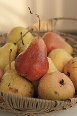 Pears in basket