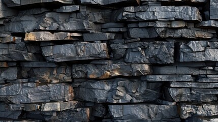 black basalt stone wall texture full background