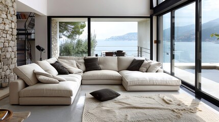 Corner Sofa Minimalist Design: Photos showcasing the minimalist design of corner sofas