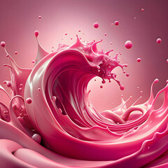 background with abstract liquid wave splash pink
