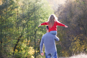 father walks with child emotions concept family - 800474192