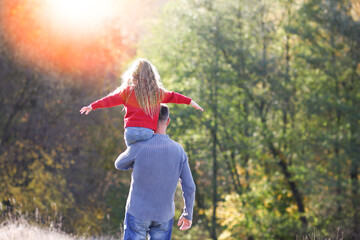 father walks with child emotions concept family - 800474507