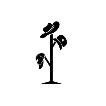 hat hanger silhouette icon vector