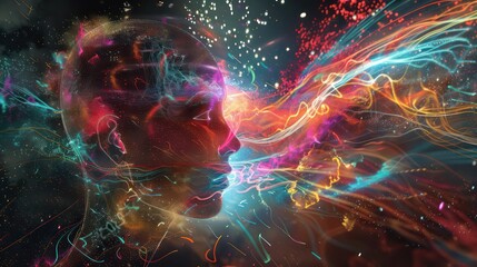 Fototapeta premium abstract illustration representing the concept of creativity and imagination in a digital background