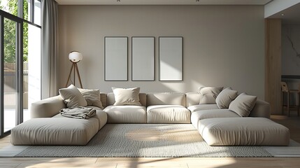 Sectional Sofa Interior Design: A 3D illustration demonstrating how a sectional sofa can enhance the interior design of a room