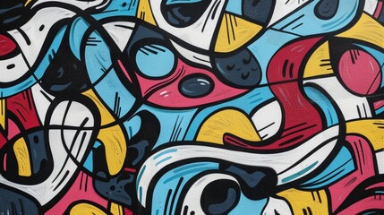 Obraz premium A bold abstract pattern inspired by urban graffiti and street art.