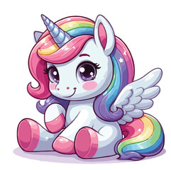 Cute unicorn vector cartoon illustration