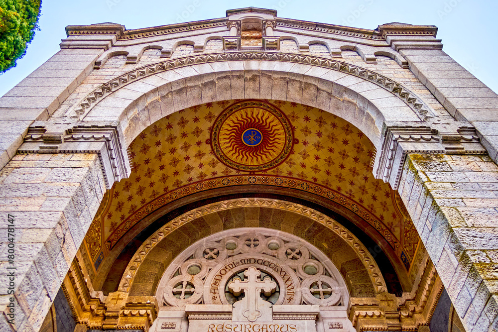 Wall mural The entrance porch of Famedio in Monumental Cemetery in Lugano, Switzerland