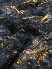 Obraz premium black rocks with golden details