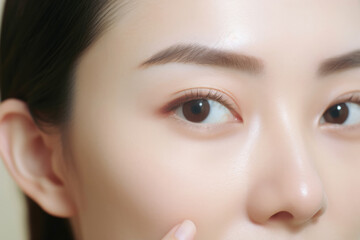 Obraz premium 女, 女性, モデル, 美しい女性, 化粧, スキンケア, クリーム, 美容, woman, female, model, beautiful women, makeup, skin care, cream, beauty