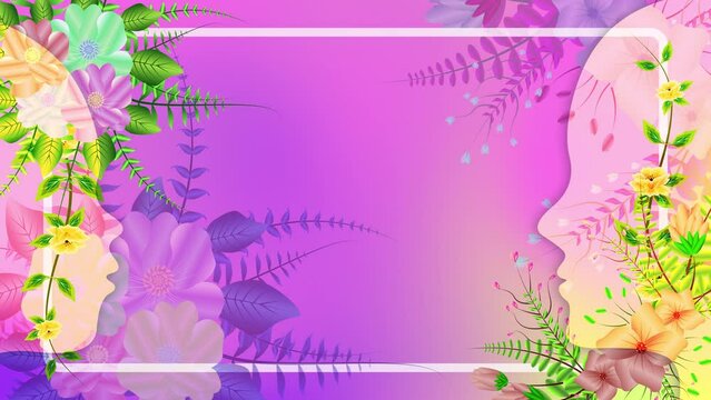 kid and mother face animation in floral texture background. beautiful and eye pleasing animation for mother's day.
