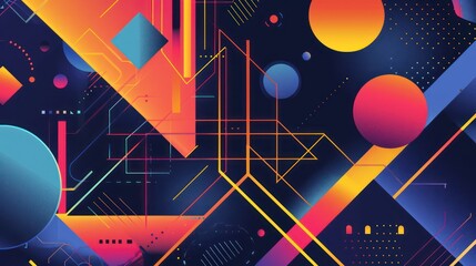 abstract geometric illustration wallpaper with vivid colors and artistic composition