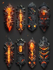 dark fire greaves armor game asset icons