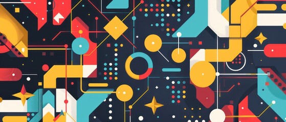 Obraz premium abstract geometric illustration banner design with vivid colors and artistic composition