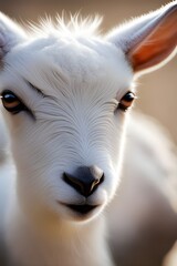 Baby goat face closeup 