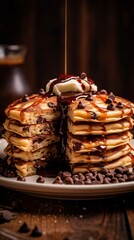 pancakes with chocolate and nuts