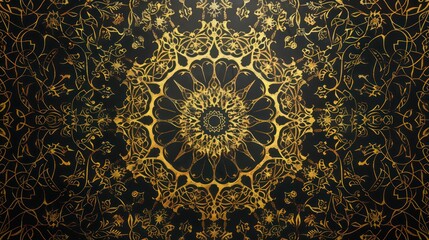 mandala background with golden arabesque patterns and amazing details