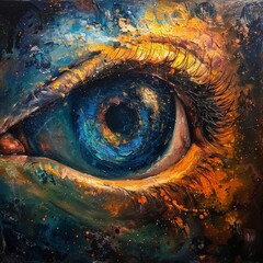 A acrylic painting helix nebulal the eye of god everything that existed and ever will exist third eye vibe bursting with the vision of hope radiating hope and love - obrazy, fototapety, plakaty