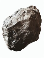 Fototapeta premium metal rhodium asteroid isolated on white background 