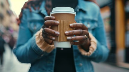 Woman Holding Coffee Cup Outdoors