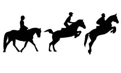 Equestrian sport silhouette vector illustration